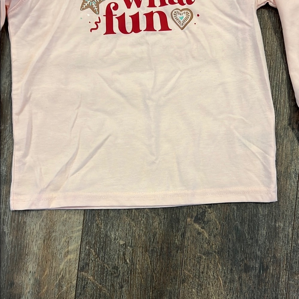 Carter's Pink Long Sleeve Tee - Festive Text Design - Picture 4 of 5
